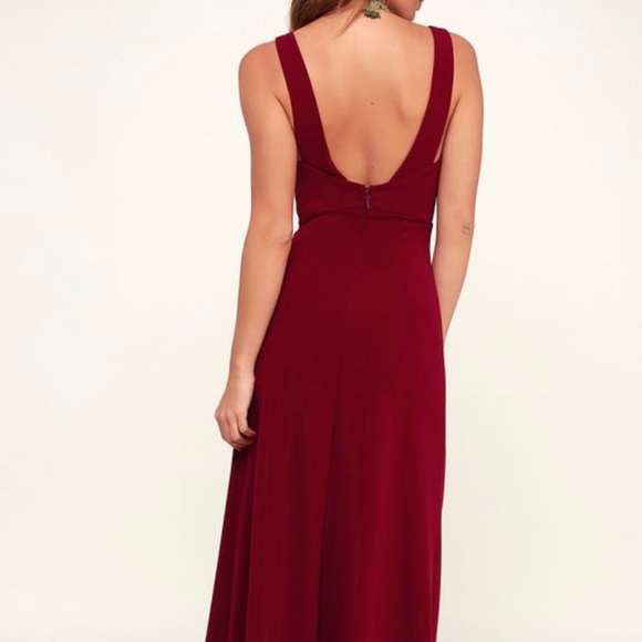 burgundy prom dress (lulus) - Picture 3 of 3